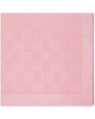 Gucci Gg-Jacquard Wool Scarf - Pink