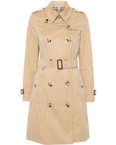 Burberry Mid-Length Chelsea Heritage Trench Coat - Natural