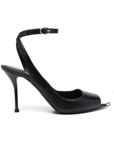 Alexander McQueen Punk 90Mm Ankle-Strap Sandal - Black