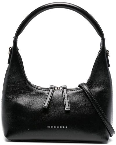 Marge Sherwood Logo-Print Leather Tote Bag - Black