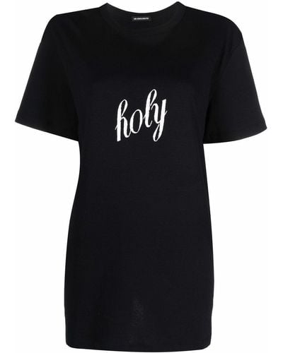 Ann Demeulemeester Holy Print Cotton T-Shirt - Black