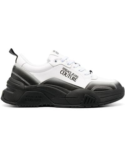 Versace Logo-print Leather Trainers - White