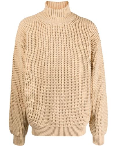 FAMILY FIRST Roll-Neck Cable-Knit Jumper - Natural