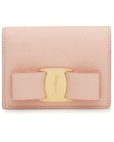 Ferragamo Vara Bow Leather Wallet - Pink