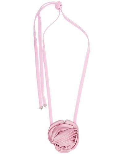 Prada Rose-Appliqué Choker Necklace - Pink