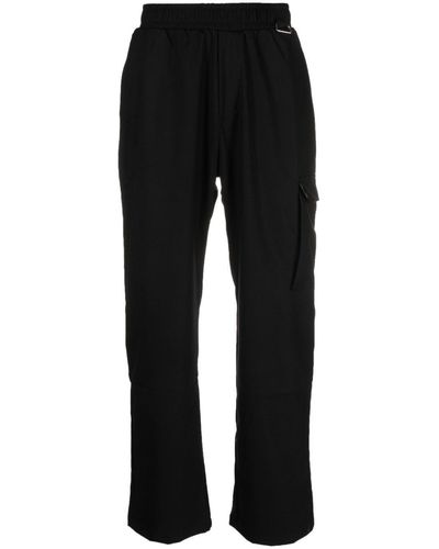 FAMILY FIRST Elasticated-Waistband Cropped Trousers - Black