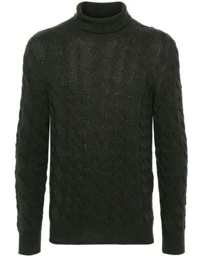 Tagliatore Roll-Neck Cable-Knit Sweater - Green