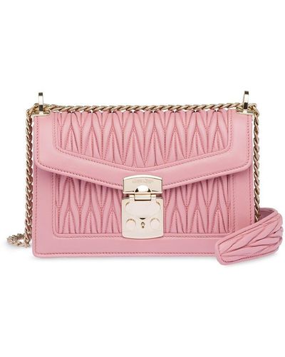 Miu Miu Miu Confidential Matelassé Leather Shoulder Bag - Pink