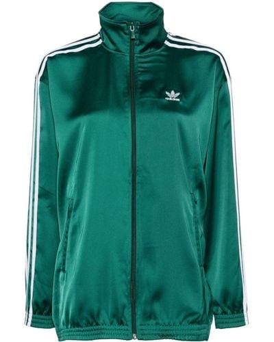 adidas 3-Stripes-Logo Satin-Weave Jacket - Green