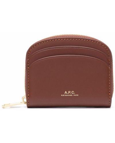 A.P.C. Demi-lune Leather Wallet - Brown