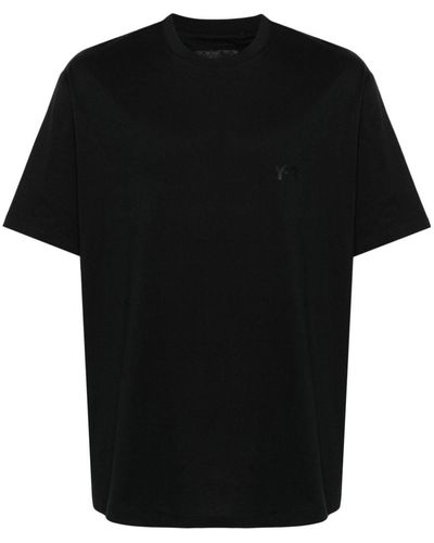 Y-3 Logo-Print Cotton T-Shirt - Black
