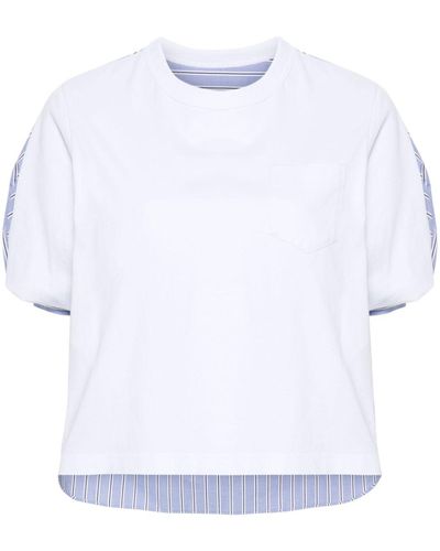 Sacai Crew-Neck Panelled T-Shirt - White