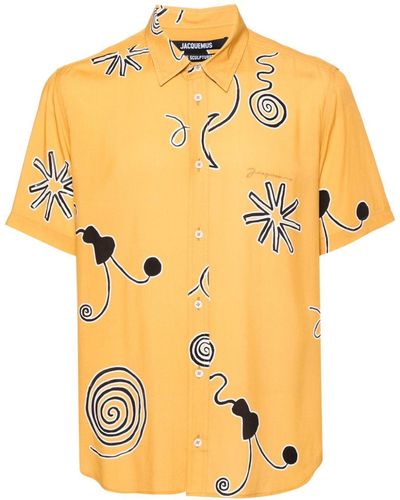 Jacquemus Mello Spiral-Print Shirt - Yellow