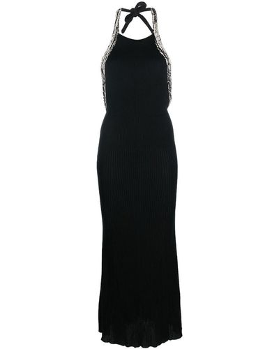 Mrz Ribbed-knit Halterneck Dress - Black