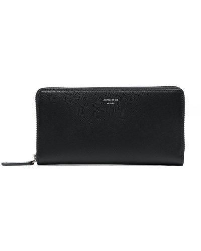 Jimmy Choo Phelix Logo-Debossed Leather Wallet - Black