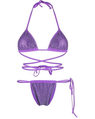 MATINEÉ Heide Rhinestone-Embellished Bikini - Purple