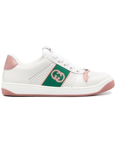 Gucci Screener Lace-Up Trainers - White