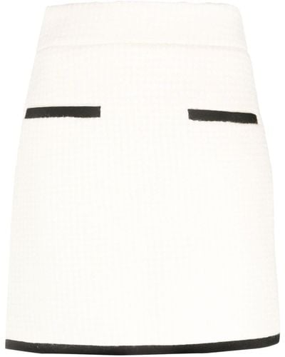 MVP WARDROBE Mid-Rise Tweed Skirt - Natural