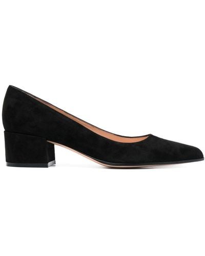 Gianvito Rossi Piper 45Mm Suede Court Shoes - Black