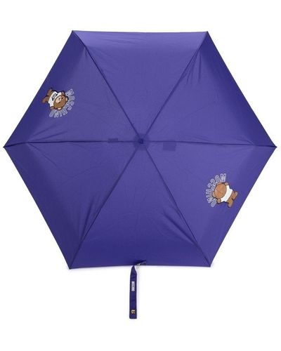 Moschino Teddy Bear-print Folded Umbrella - Purple