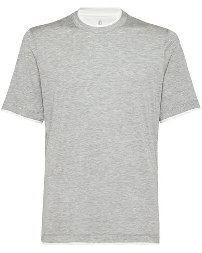 Brunello Cucinelli Layered Crew-Neck T-Shirt - Grey