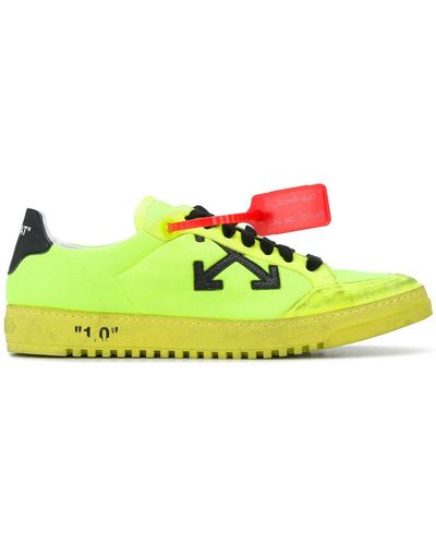 Off-White c/o Virgil Abloh Low Vulcanized Fluorescent Leather Trainers - Yellow