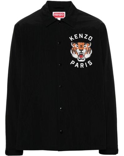 KENZO Tiger-Print Water-Repellent Jacket - Black