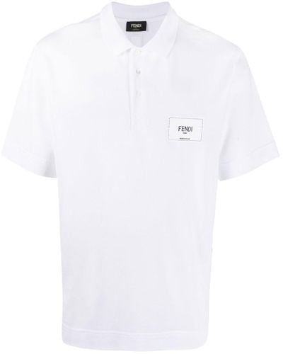 Fendi Embroidered-Logo Polo Shirt - White