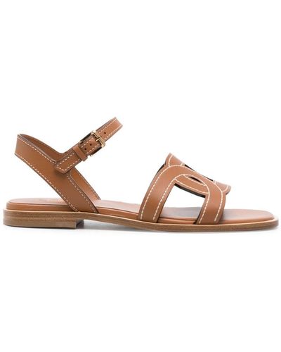 Tod's Kate Leather Sandals - Brown