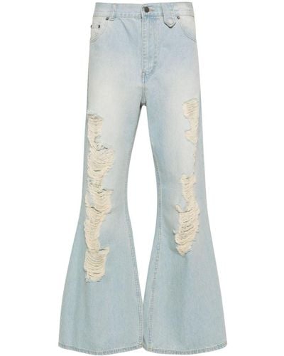 Egonlab Ripped Flared Jeans - Blue
