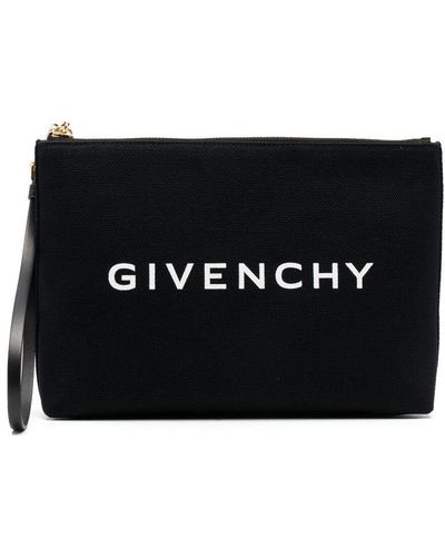 Givenchy Logo-Print Clutch Bag - Black
