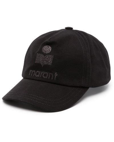Isabel Marant Logo-Print Cotton Cap - Black