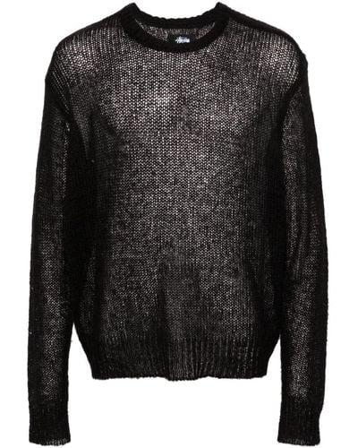 Stussy Intarsia-Logo Sweater - Black