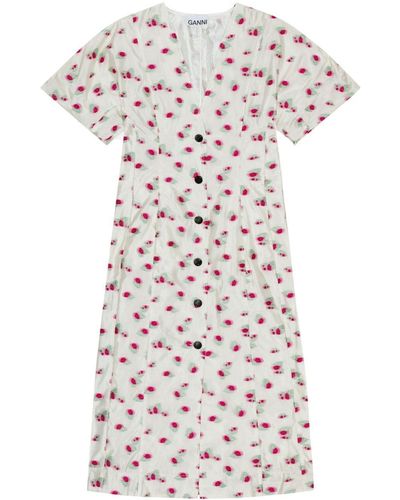 GANNI floral cross over dress