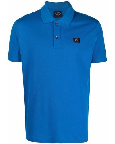 Paul & Shark Chest Logo-Patch Polo Shirt - Blue