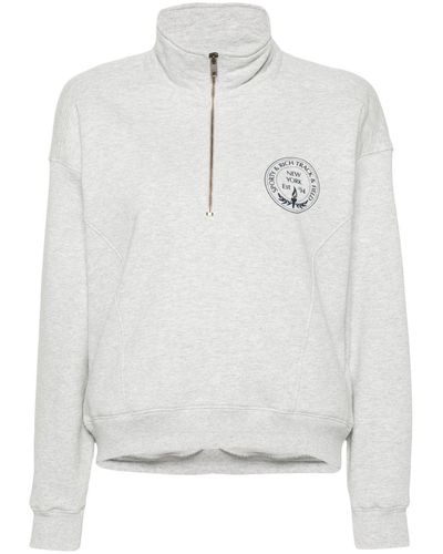 Sporty & Rich Logo-Print Sweatshirt - Gray