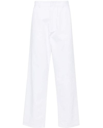 Prada Mid-Rise Loose-Fit Trousers - White