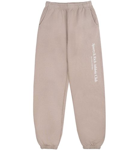 Sporty & Rich Athletic Club Cotton Track Pants - Natural