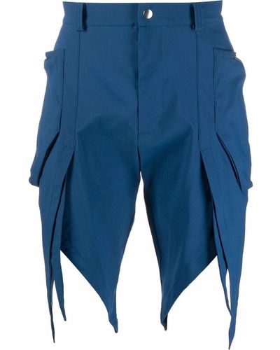 Kiko Kostadinov Point-hem Cargo Shorts - Blue