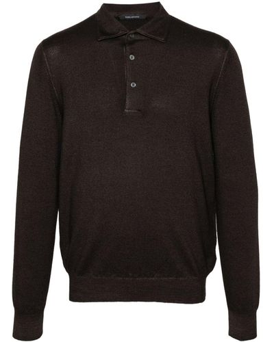 Tagliatore Knitted Polo Shirt - Black