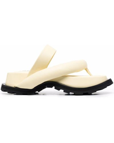 Jil Sander Padded Leather Sandals - Yellow