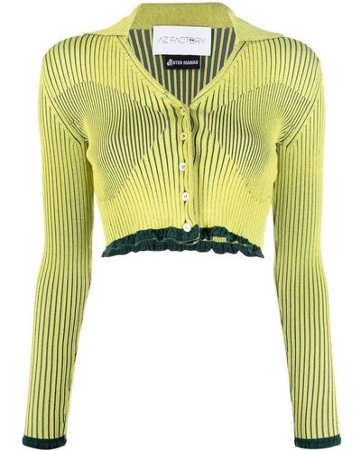 ESTER MANAS Cropped Button-Up Cardigan - Yellow