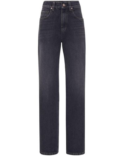 Brunello Cucinelli High-Rise Wide-Leg Jeans - Blue
