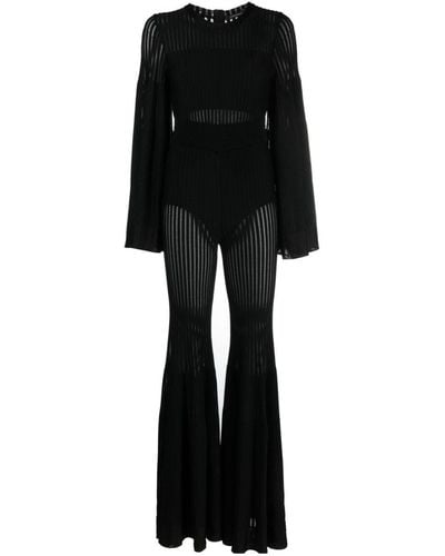 Antonino Valenti Desiree Ribbed Flared-Design Jumpsuit - Black