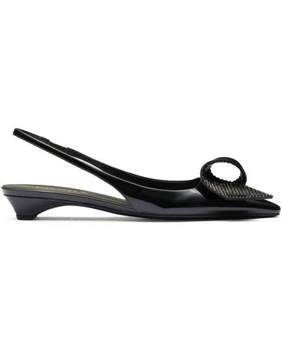 Prada 25Mm Appliqué-Detail Leather Pumps - Black