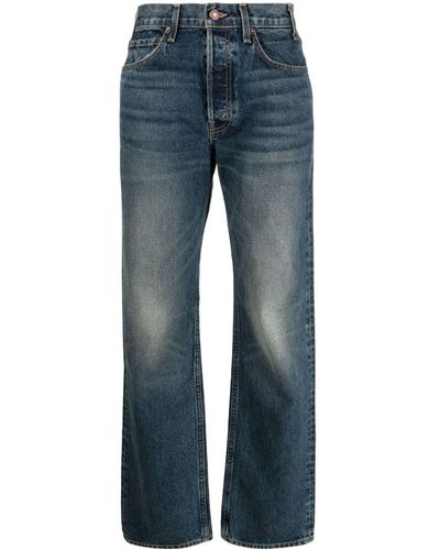 Nili Lotan Washed Straight-Leg Jeans - Blue
