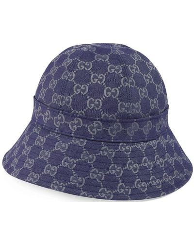 Gucci Gg Cotton Bucket Hat - Blue