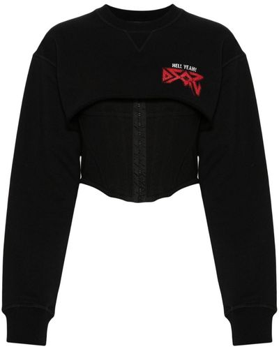 DSquared² Corset-Layered Sweatshirt Set - Black