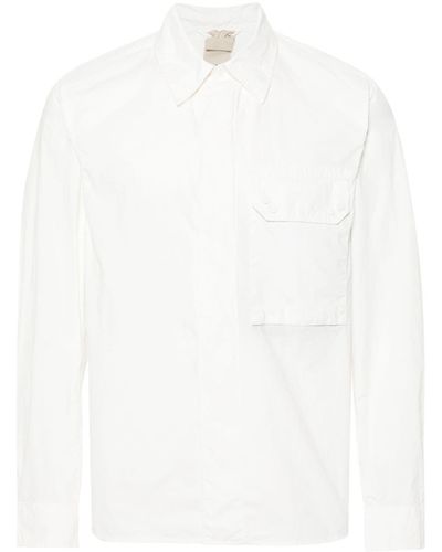 C.P. Company Classic-Collar Garment-Dyed Shirt - White