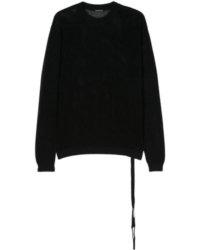 Ann Demeulemeester Open-Knit Jumper - Black